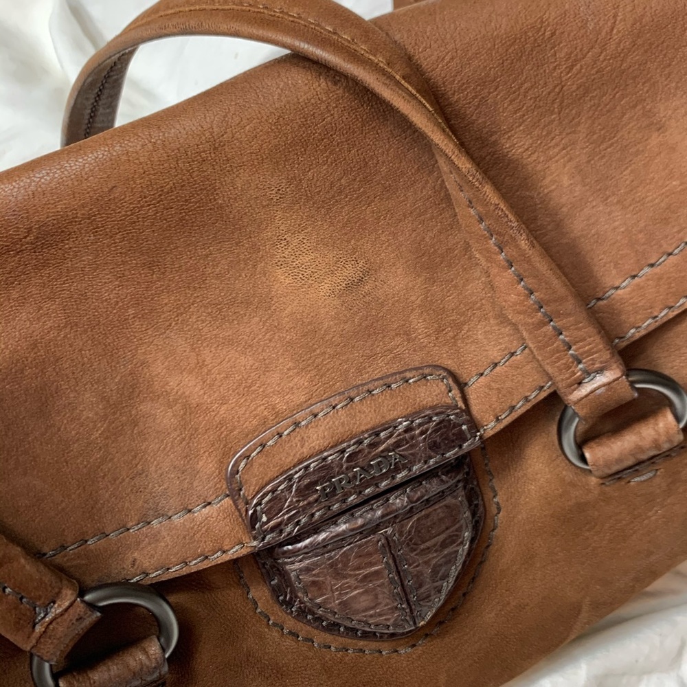 SOLD! PRADA couture VelvetySoft Leather Tote Purse - Picture 9 of 16